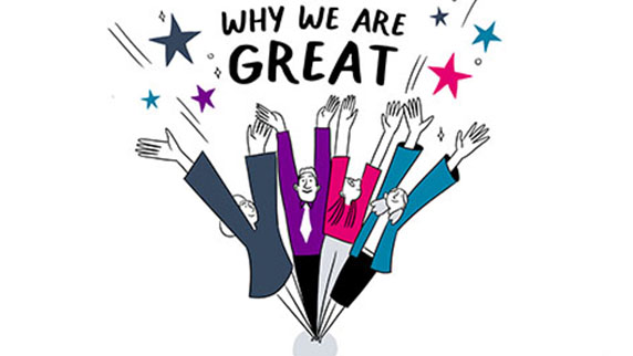 Graphic of people cheering