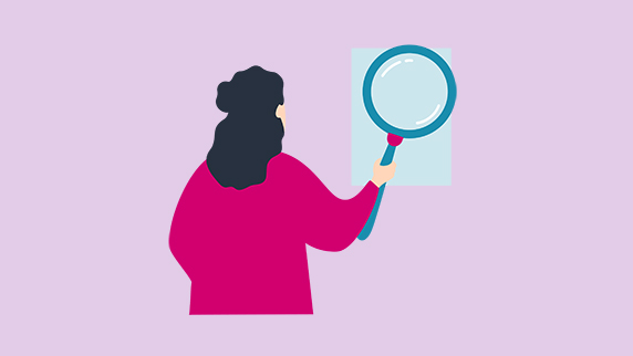 Person with a magnifying glass