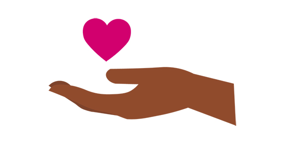 Heart held in a hand